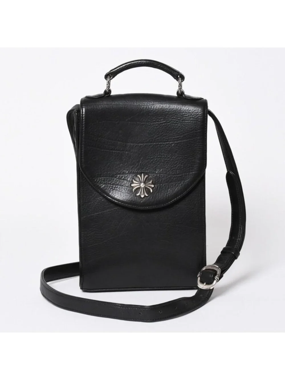 Chrome Hearts Shoulder Bag 2-Way CH Plus Decoration Gunslinger Cross Ball Black